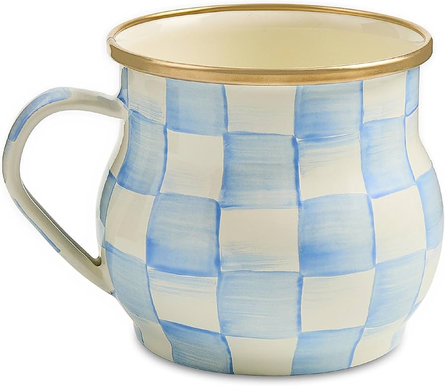 MACKENZIE-CHILDS Enamel Mug, Elegant Enamelware Tea or Coffee Mug, 16-Ounce Capacity, Light-Blue-... | Amazon (US)