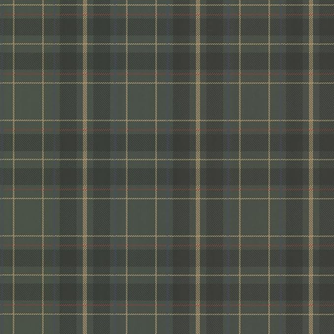 Green Beacon House 2604-21225 Caledonia Plaid Wallpaper, Dark Green | Amazon (US)