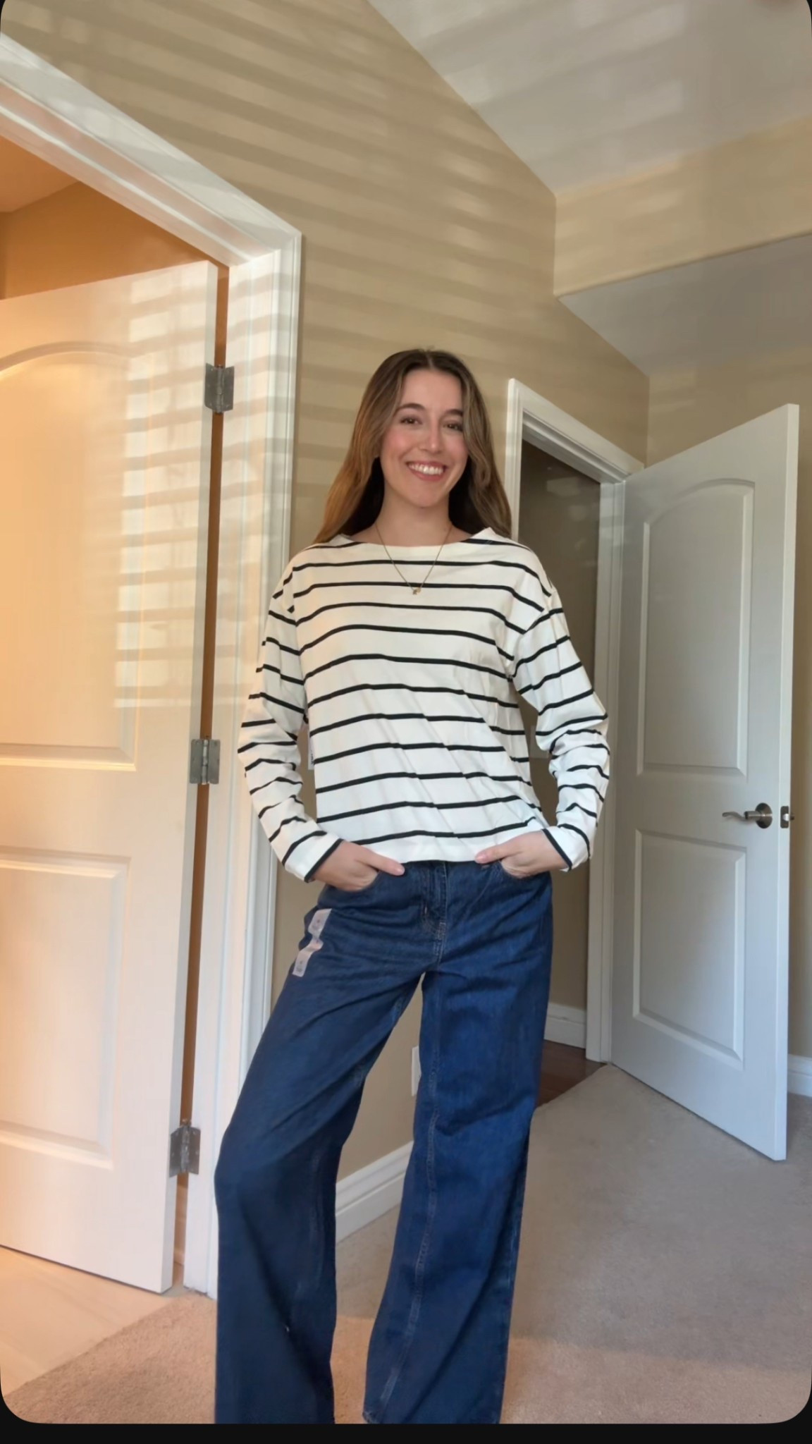 striped long sleeve and dark wash jeans from old navy! 

#LTKSaleAlert #LTKFindsUnder50