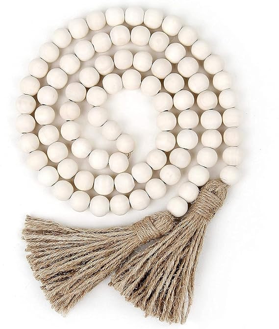 NAGUA 58” Wood Bead Garland Coffee Table Decor Farmhouse Beads Home Decor for Living Room, Shel... | Amazon (CA)