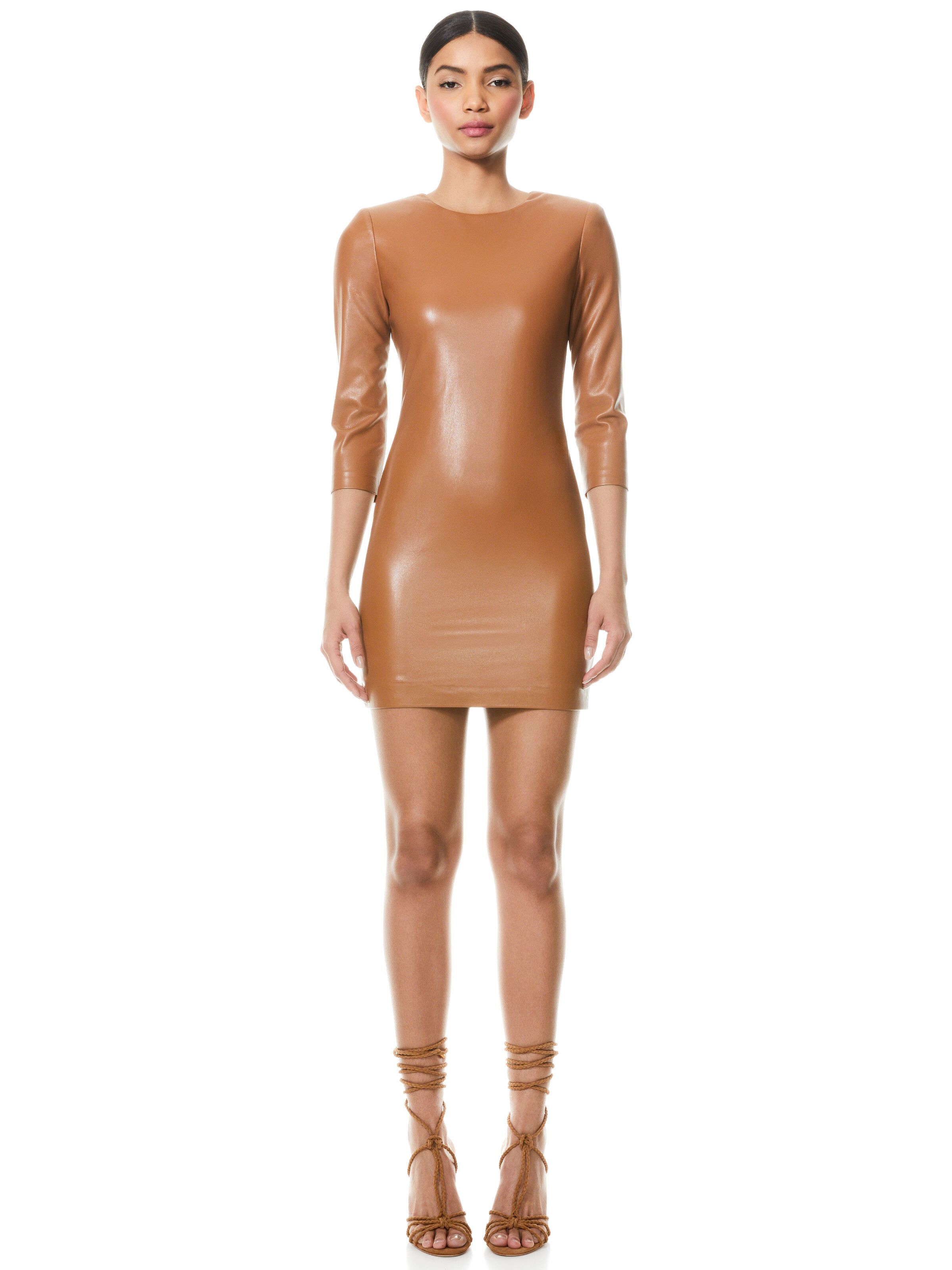 alice + olivia INKA VEGAN LEATHER MINI DRESS | Alice + Olivia