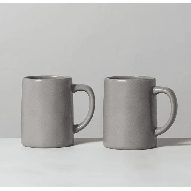 2pk 17oz Stoneware Mug Set Matte - Hearth & Hand with Magnolia - Walmart.com | Walmart (US)