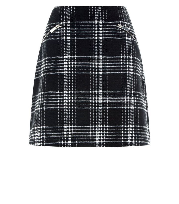 Tall Black Check Zip Pocket Mini Skirt | New Look (UK)