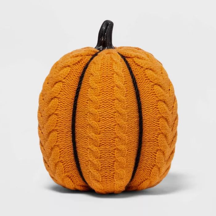 8.5" Large Harvest Cable Knit Pumpkin - Hyde & EEK! Boutique™ | Target