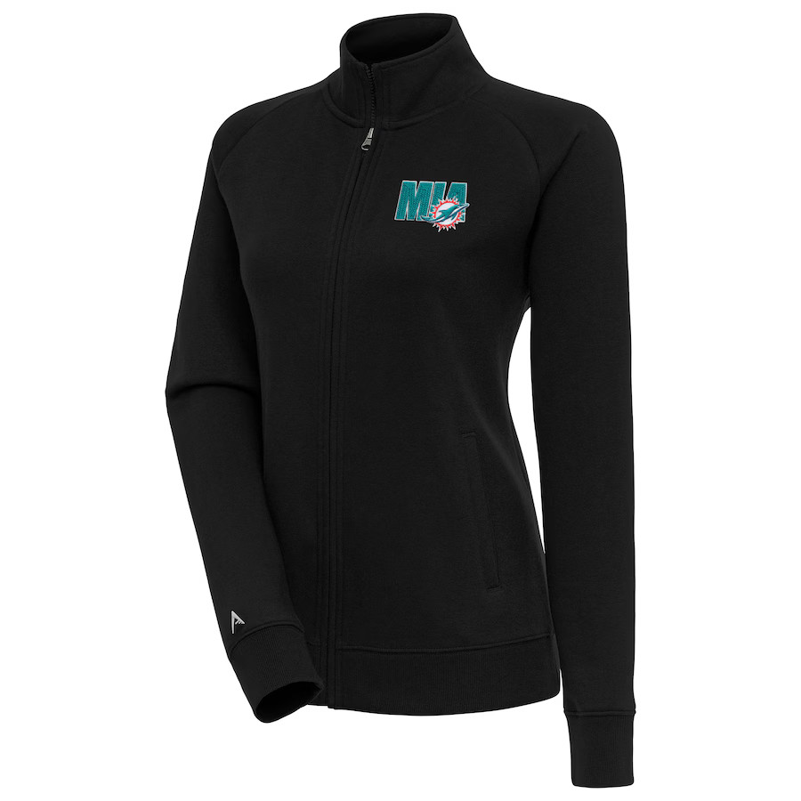 Women's Miami Dolphins  Antigua Black Victory Full-Zip Jacket | NFL Shop