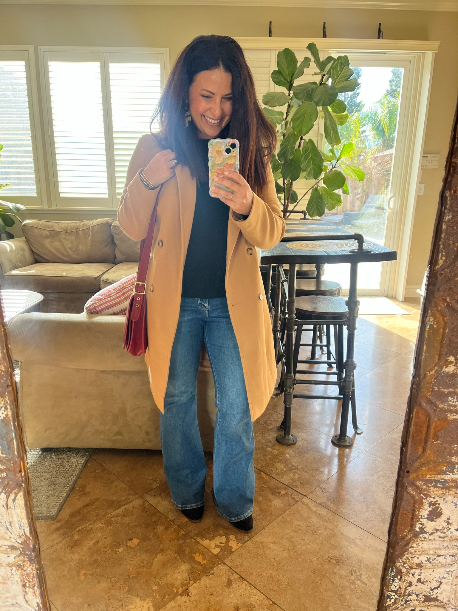 Running all the errands in preparation for NYE! I linked the flare and wide leg version of these jeans! Both are on major sale and petite friendly. I wear a 27s. 

Winter ootd
Wool pea coat 
Teacher stylee

#LTKSaleAlert #LTKOver40 #LTKStyleTip