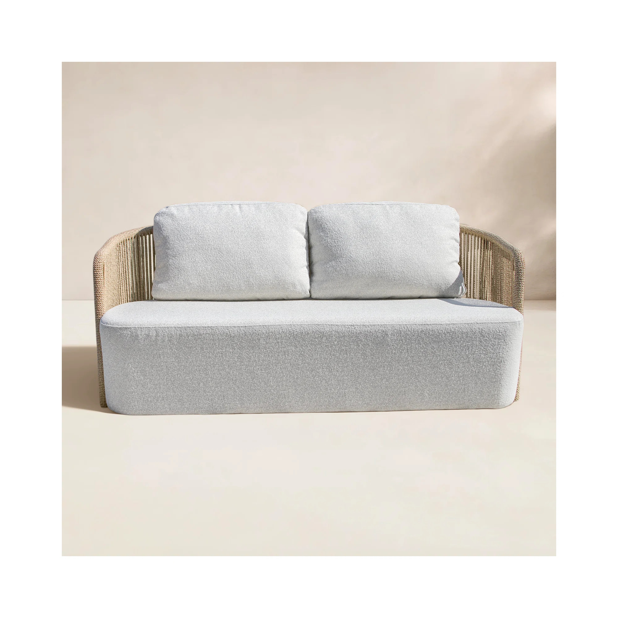 Fayette Cable Wicker Loveseat w Olefin | Joss & Main