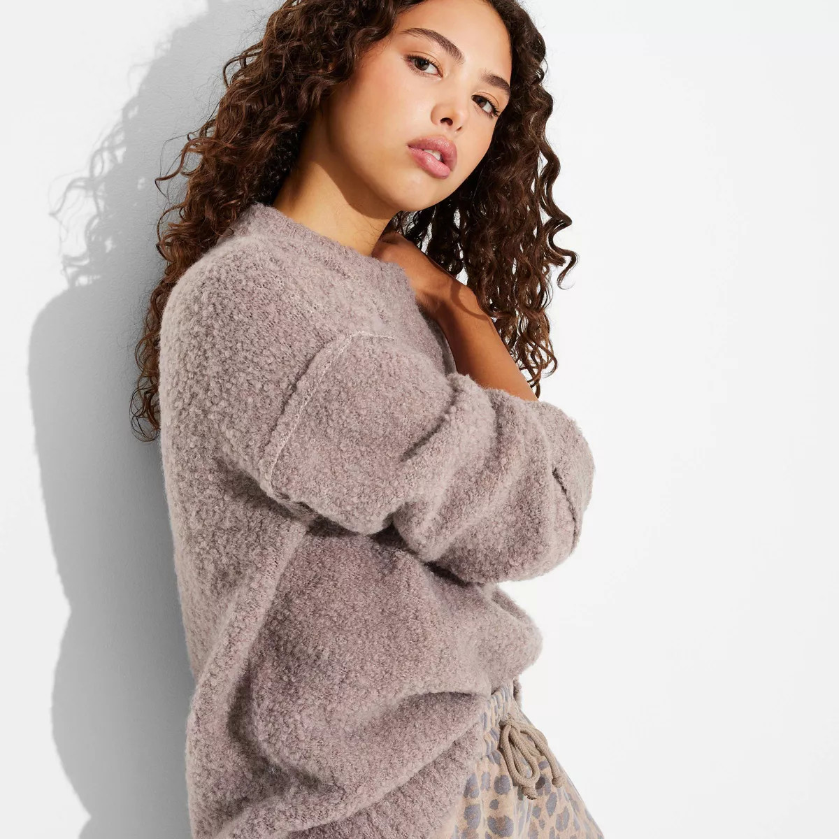 Women's Crewneck Oversized Boucle Pullover Holiday Sweater - Wild Fable™ | Target
