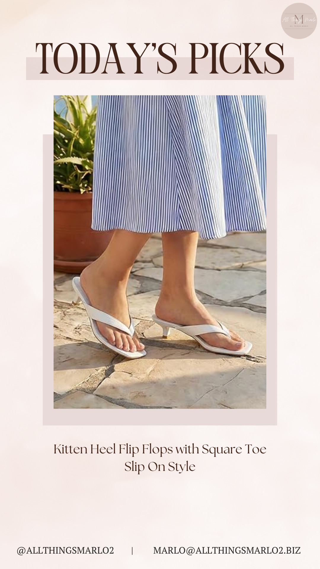 Kitten Heel Flip Flops with Square Toe Slip On Style 

 #LTKSeasonal #LTKWorkwear #LTKTravel