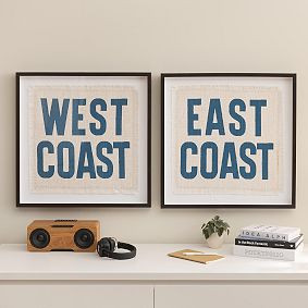 East Coast & West Coast Framed Wall Art | Pottery Barn Teen