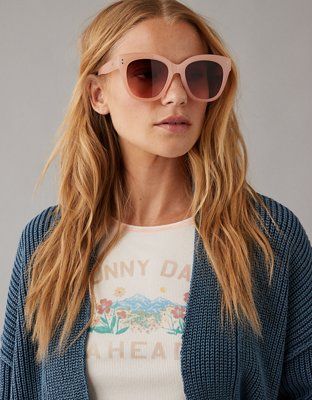AE Blush Retro Sunglasses | American Eagle Outfitters (US & CA)