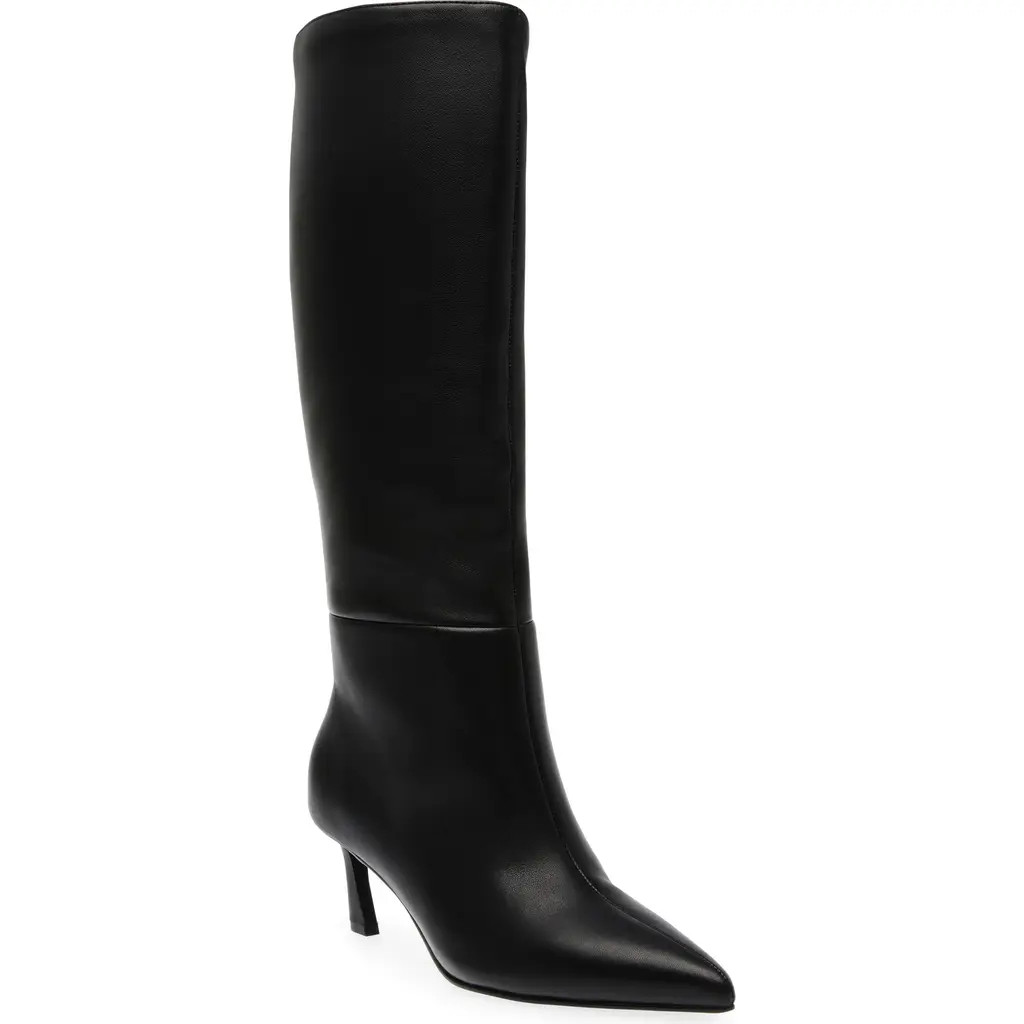 Steve Madden Lavan Pointed Toe Knee High Boot in Black Leat at Nordstrom Rack, Size 9.5 | Nordstrom Rack