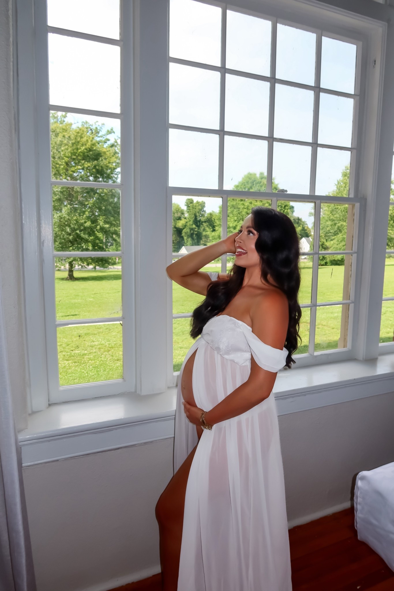 Under $35 Amazon white maternity gown for photoshoot (multiple color options) #founditonamazon 

#LTKBump #LTKFindsUnder50 #LTKFamily