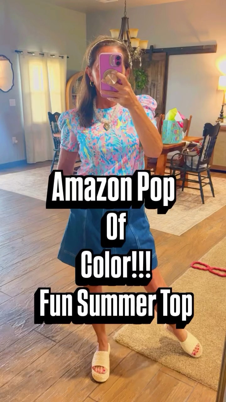💙Amazon Pop of Color🩷. Fun Summer top paired with my favorite denim mini!!!!! This fit screams Summer ☀️🪁🌭🍺 Vibes!!!

🌈Everyday is a NEW Find
🛍️Comment... SHOP 🛒Follow for all things.. Home 🏡 Casual Fashion👗Workwear💼 Seasonal 🎄🎃🐇
#amazon #amazonessentials #walmart #walmartfashion 
🔗🔗 🌟🙋🏻‍♀️ Disclaimer : “As an Amazon associate and Walmart affiliate I earn from qualifying purchases”
