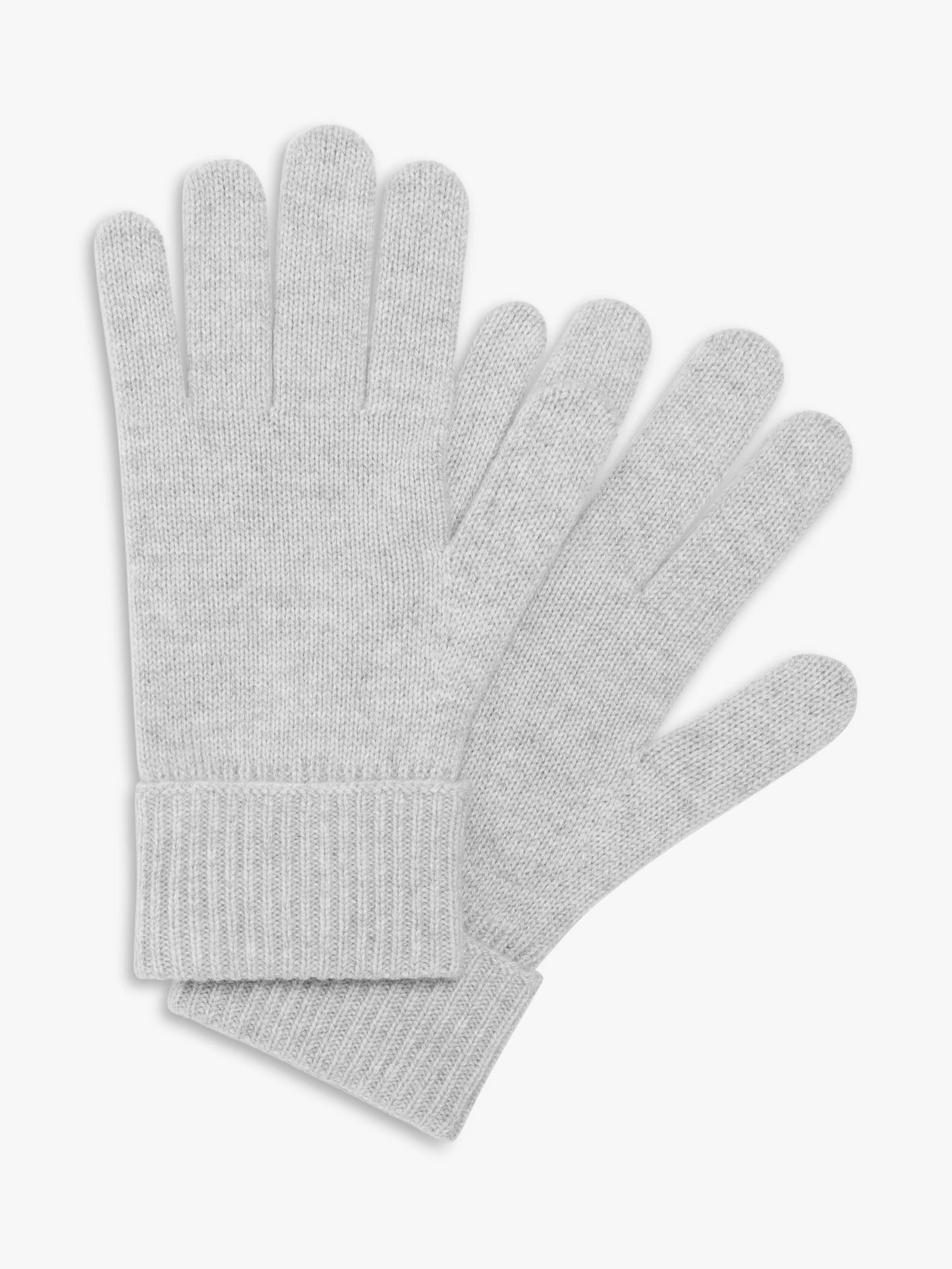 John Lewis Pure Cashmere Gloves, Light Grey | John Lewis (UK)