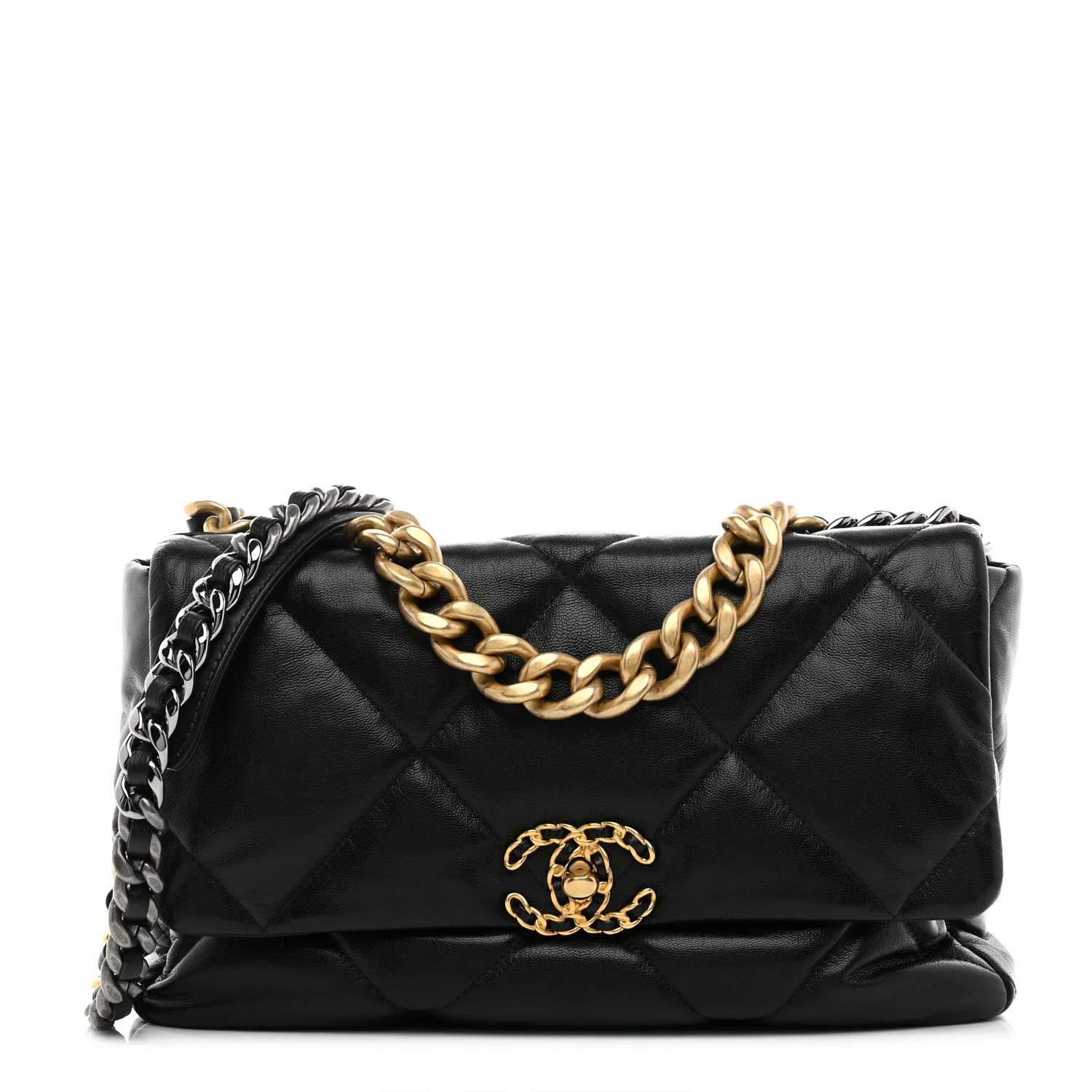 Goatskin Quilted Large Chanel 19 Flap Black | FASHIONPHILE (US)