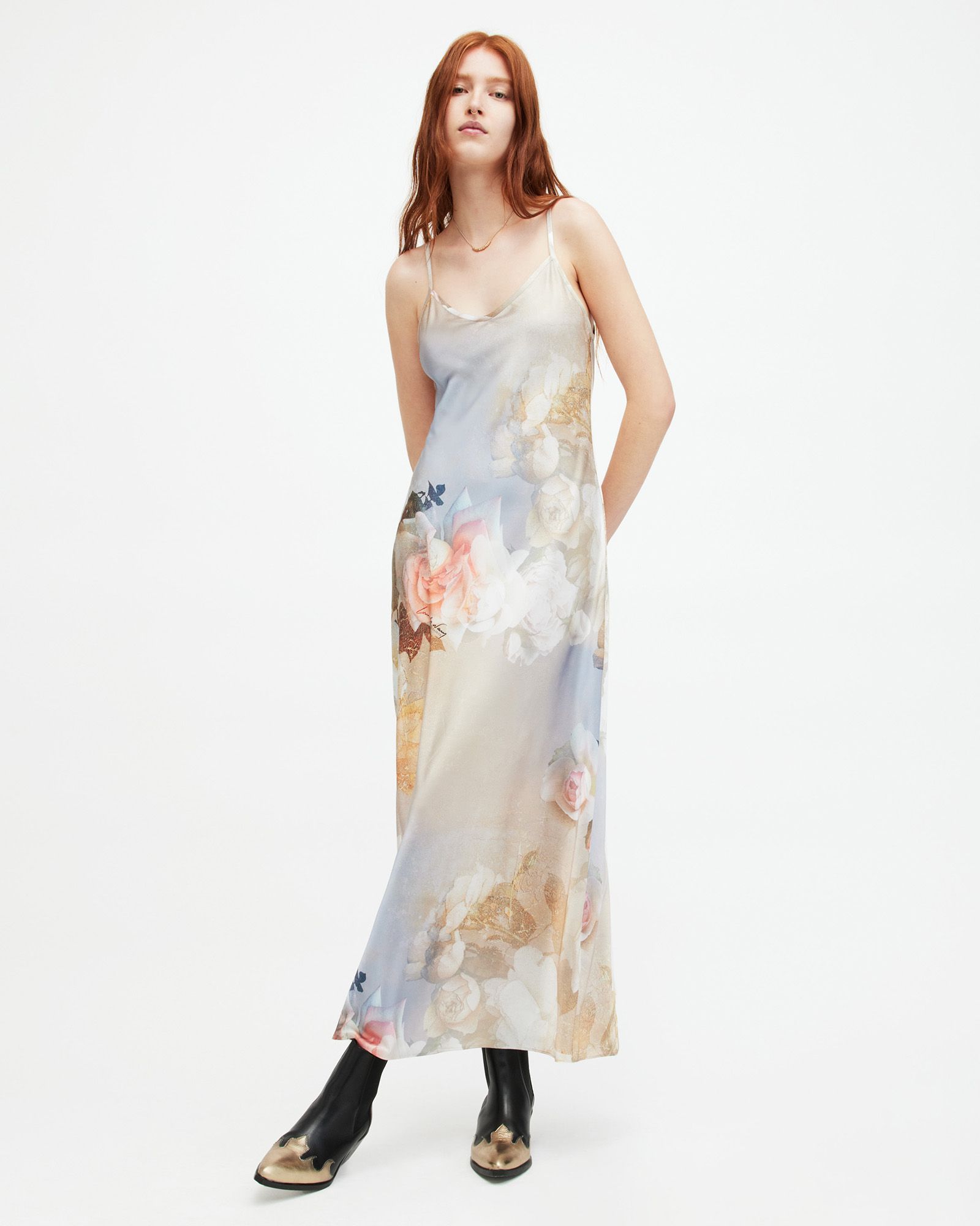 AllSaints Bryony Rosalia Midi Dress | AllSaints US