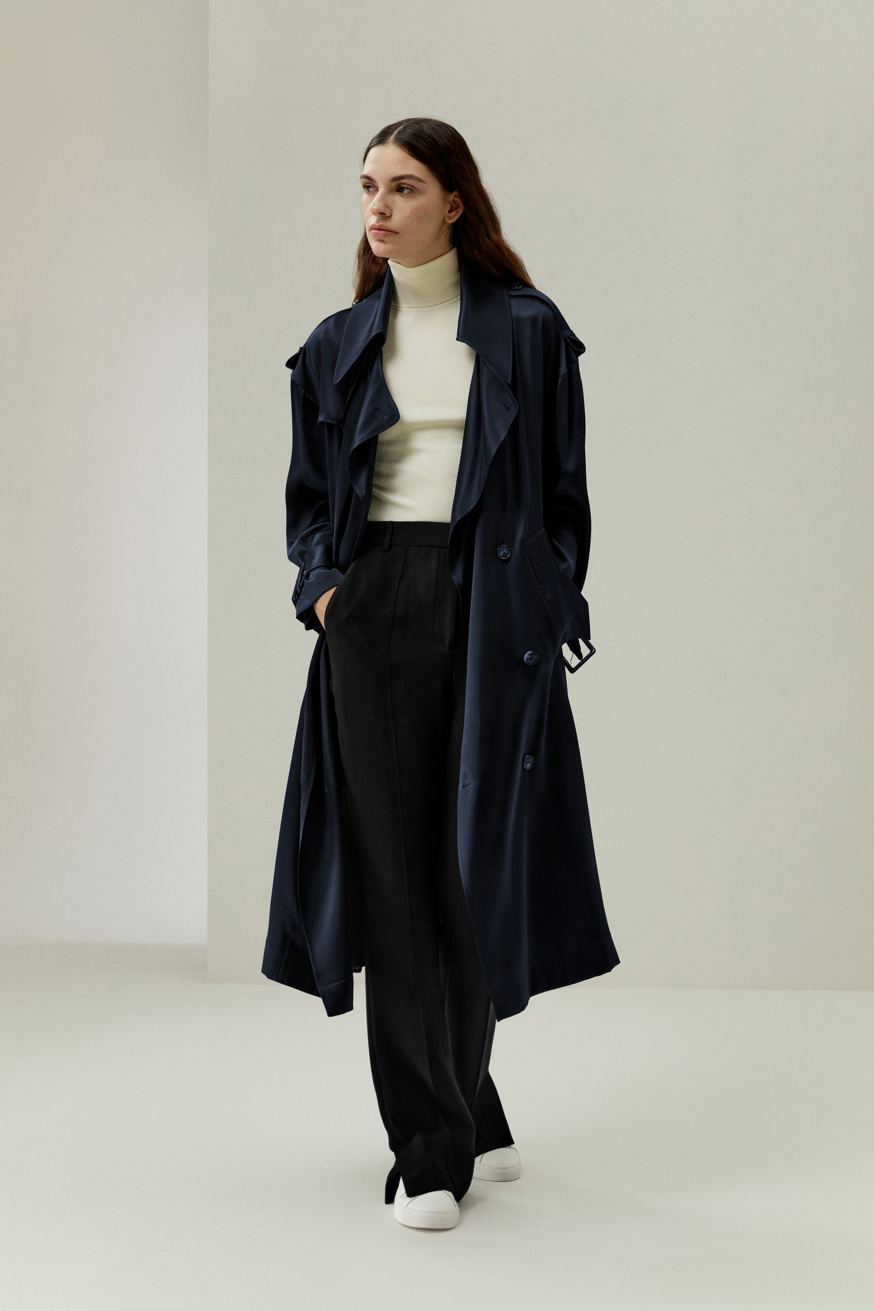 Oversized Silk Trenchcoat | LilySilk