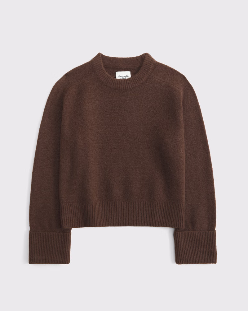 Abercrombie & Fitch Women's The A&F Madeline Crew Sweater in Brown - Size XXS | Abercrombie & Fitch (US)