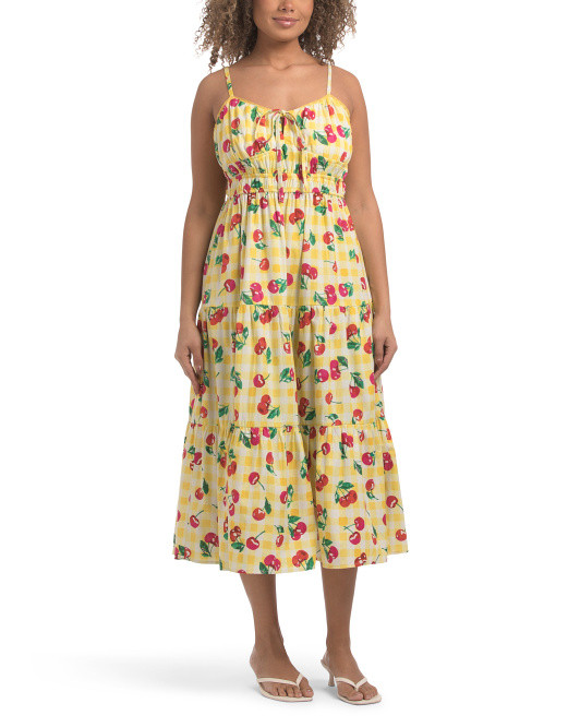 Cherry Gingham Drop Waist Dress | TJ Maxx