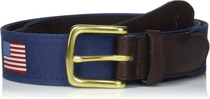 vineyard vines Men's Leather American Flag Club Belt | Amazon (US)