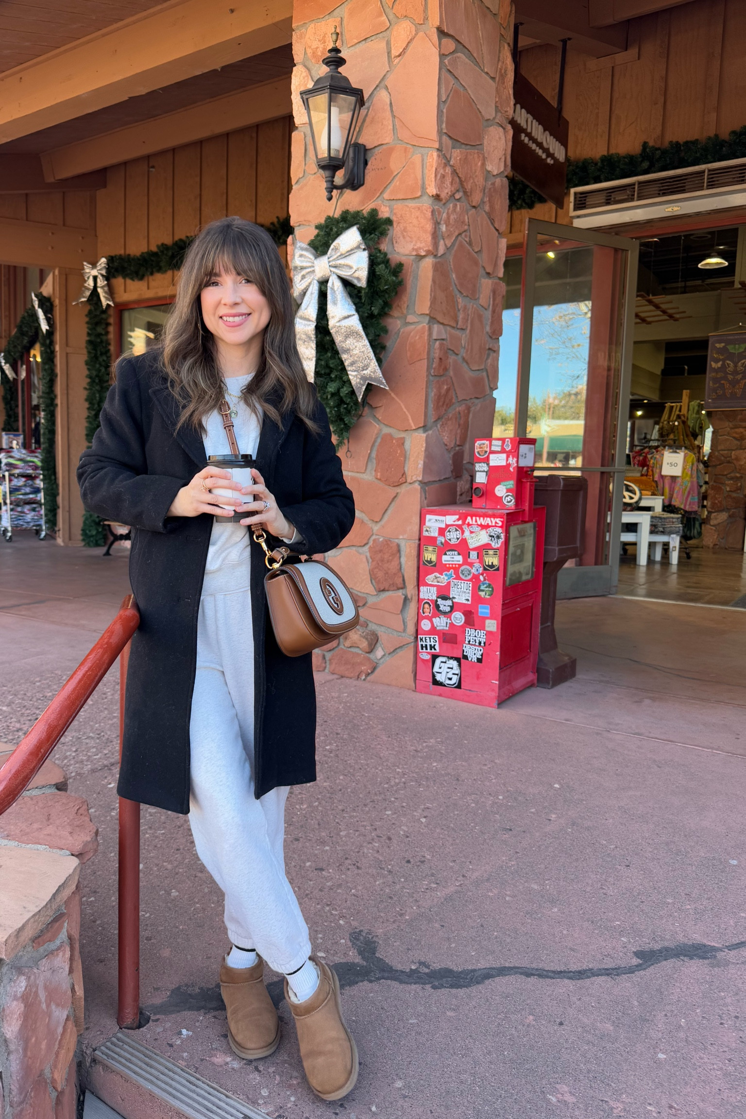 Jogger set xsp top and bottom coat xsp
Mini Ugg Gucci bag 

#LTKSeasonal #LTKStyleTip