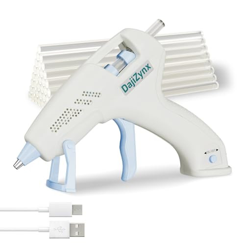 Hot Glue Gun, Cordless Hot Glue Gun with 30 Premium Glue Sticks (7×150mm), 90s Fast Heating, 2600mAh Type-C Rechargeable for DIY Crafts, Home Repairs, Creative Projects and Gift Making - White | Amazon (US)