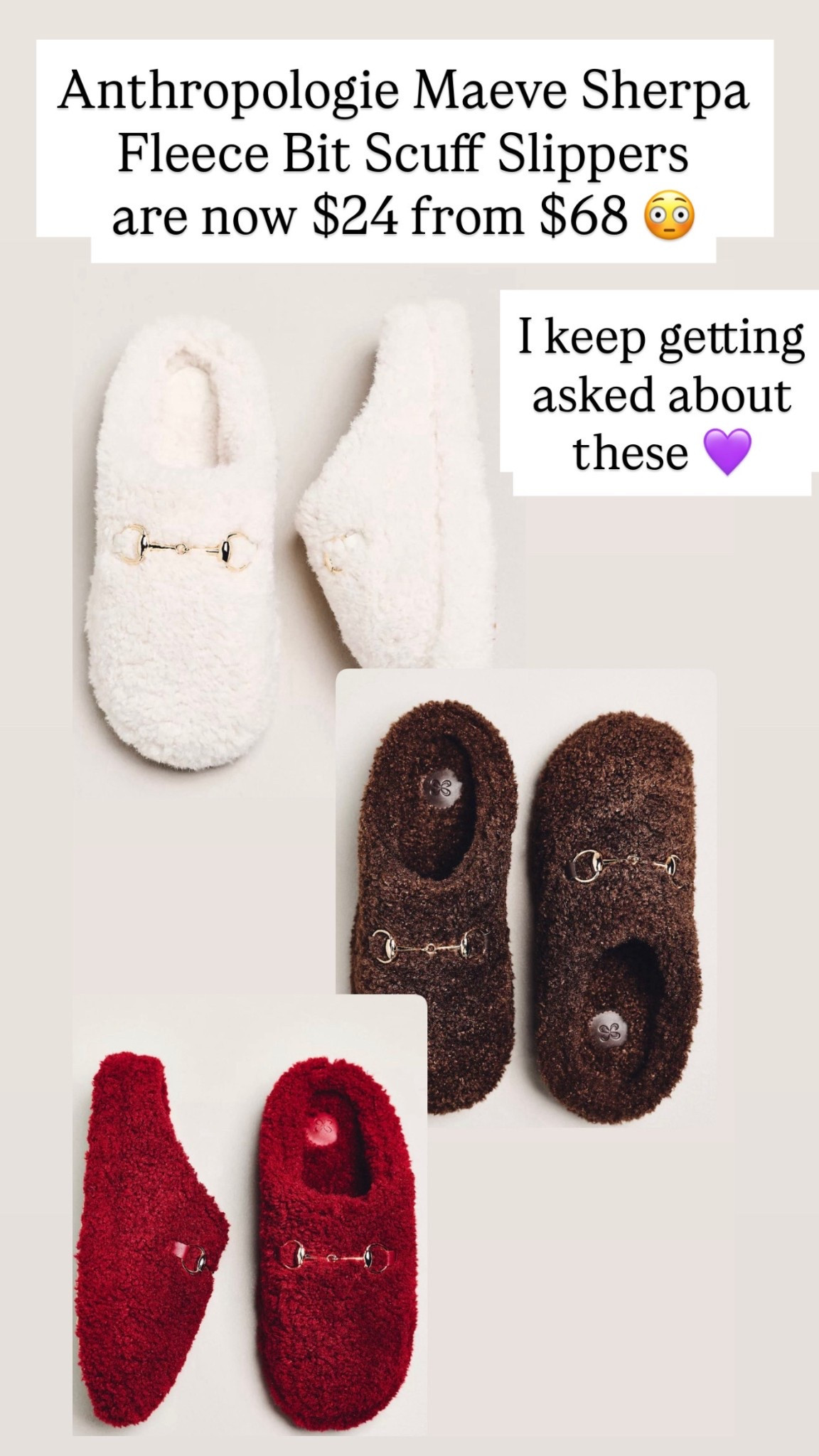 Anthropologie Maeve Sherpa Fleece Bit Scuff Slippers are $24 from $68

#LTKSaleAlert