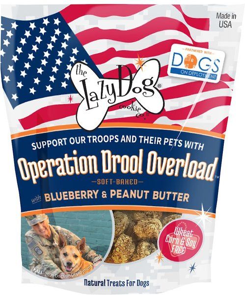 The Lazy Dog Cookie Co. Operation Drool Overload Blueberry & Peanut Butter Dog Treats, 5-oz bag | Chewy.com