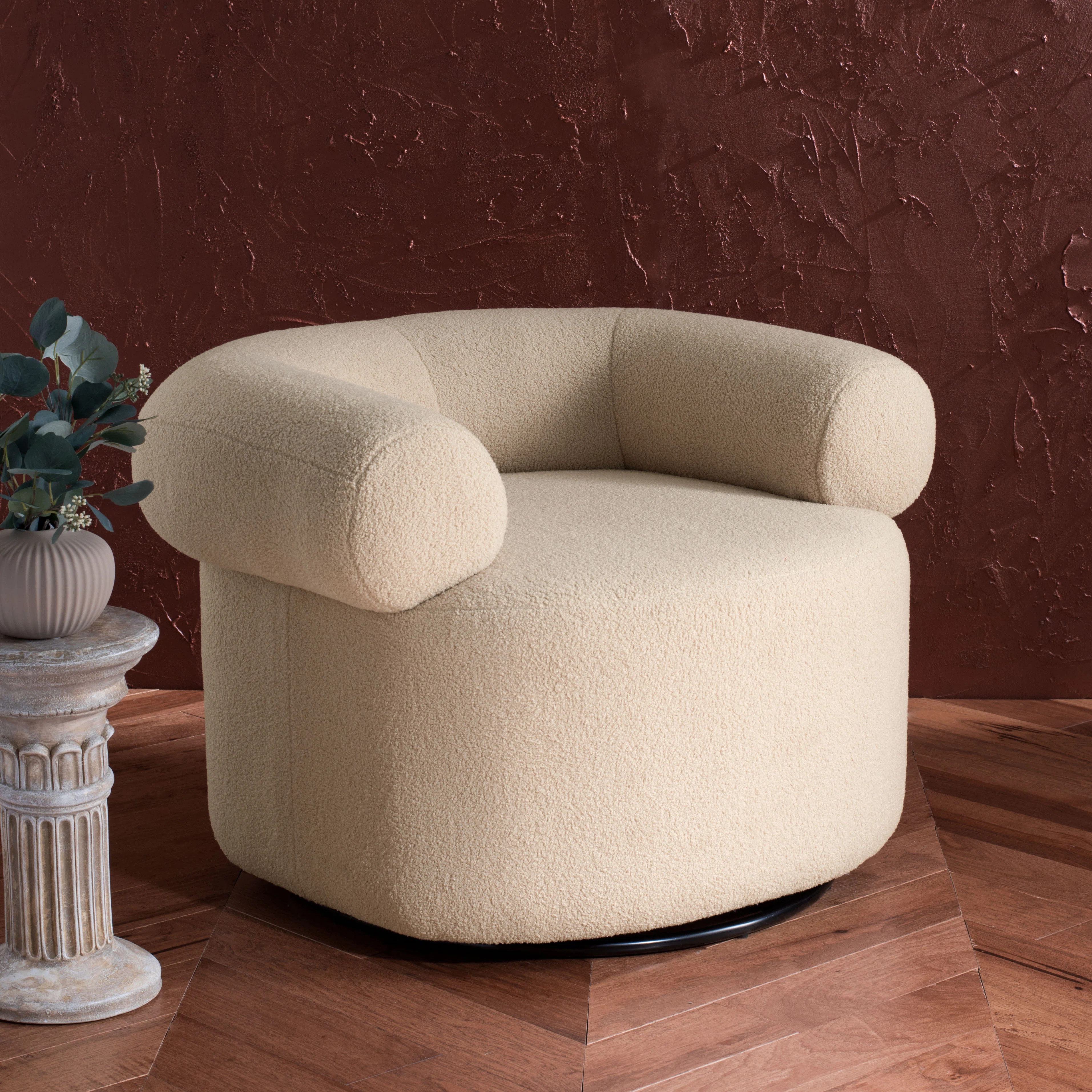 Chiril Upholstered Swivel Barrel Chair | Wayfair North America