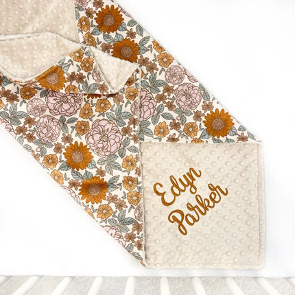 Click for more info about Minky Baby Blanket Personalized Baby Blanket Girl Boho | Etsy