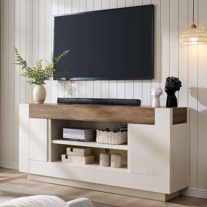 OKD Moderno soporte de TV de 70 pulgadas, centro de entretenimiento para televisores de hasta 80 ... | Amazon (US)