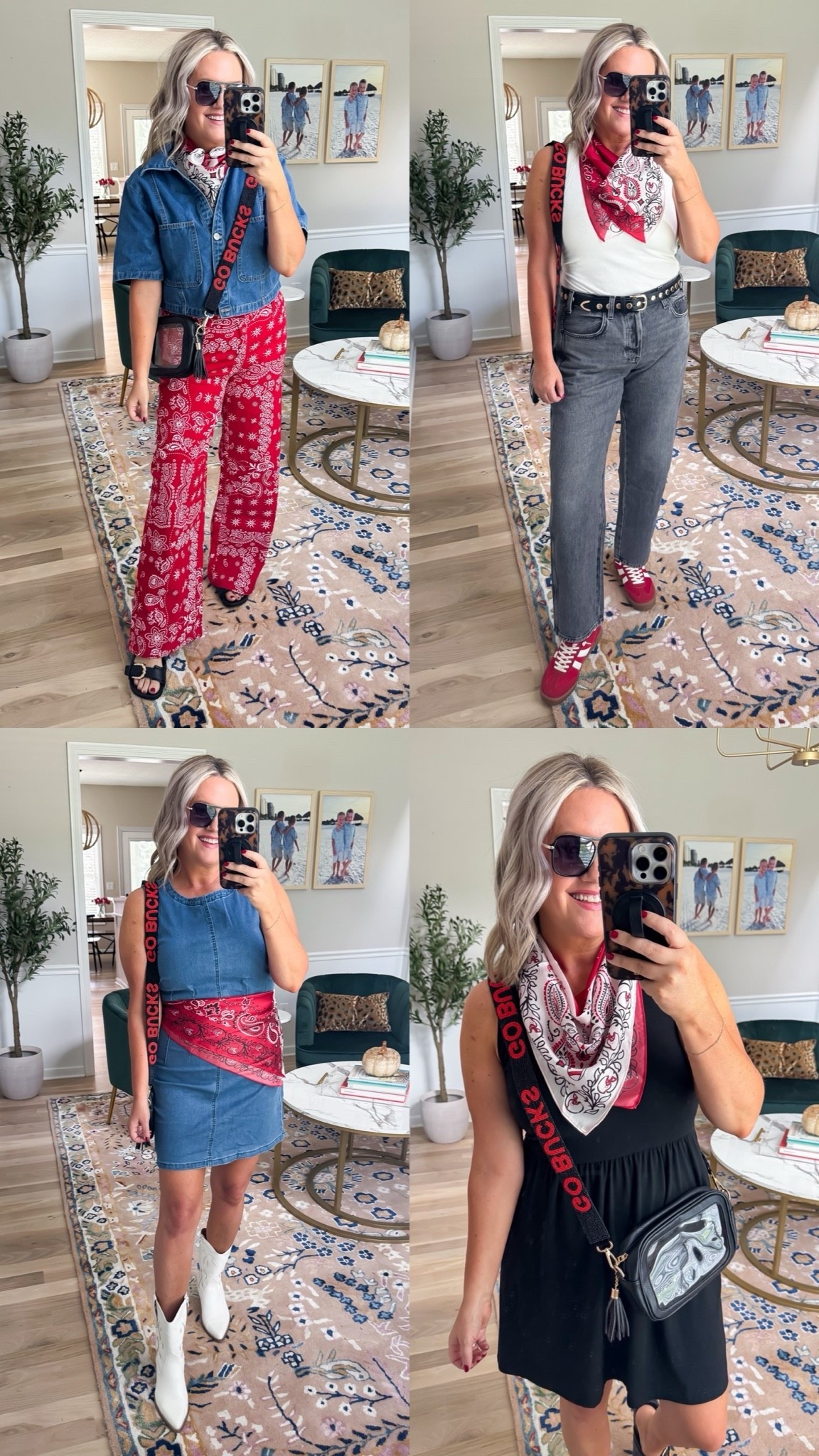 Game day outfit ideas with a little western twist ❤️ Bandanas are such a fun way to bring in team colors, whether you wear one at your neck, waist, or layered with denim. Add boots, sneakers, or a statement bag and you’re ready for kickoff!

game day outfits, football game day, red game day outfit, western game day style, bandana outfit, denim game day outfit, college football outfit, tailgate outfit, game day accessories, fall game day style, lovelylifestyling

#LTKootd #LTKSeasonal #LTKOver40