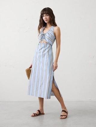 Cinched Cutout Midi Dress | Banana Republic Factory