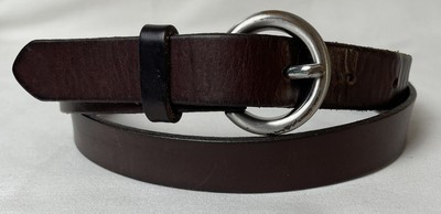 Vtg Gap Women’s Skinny Belt Sz M Made In England Solid Brass Rounded Buckle | eBay US
