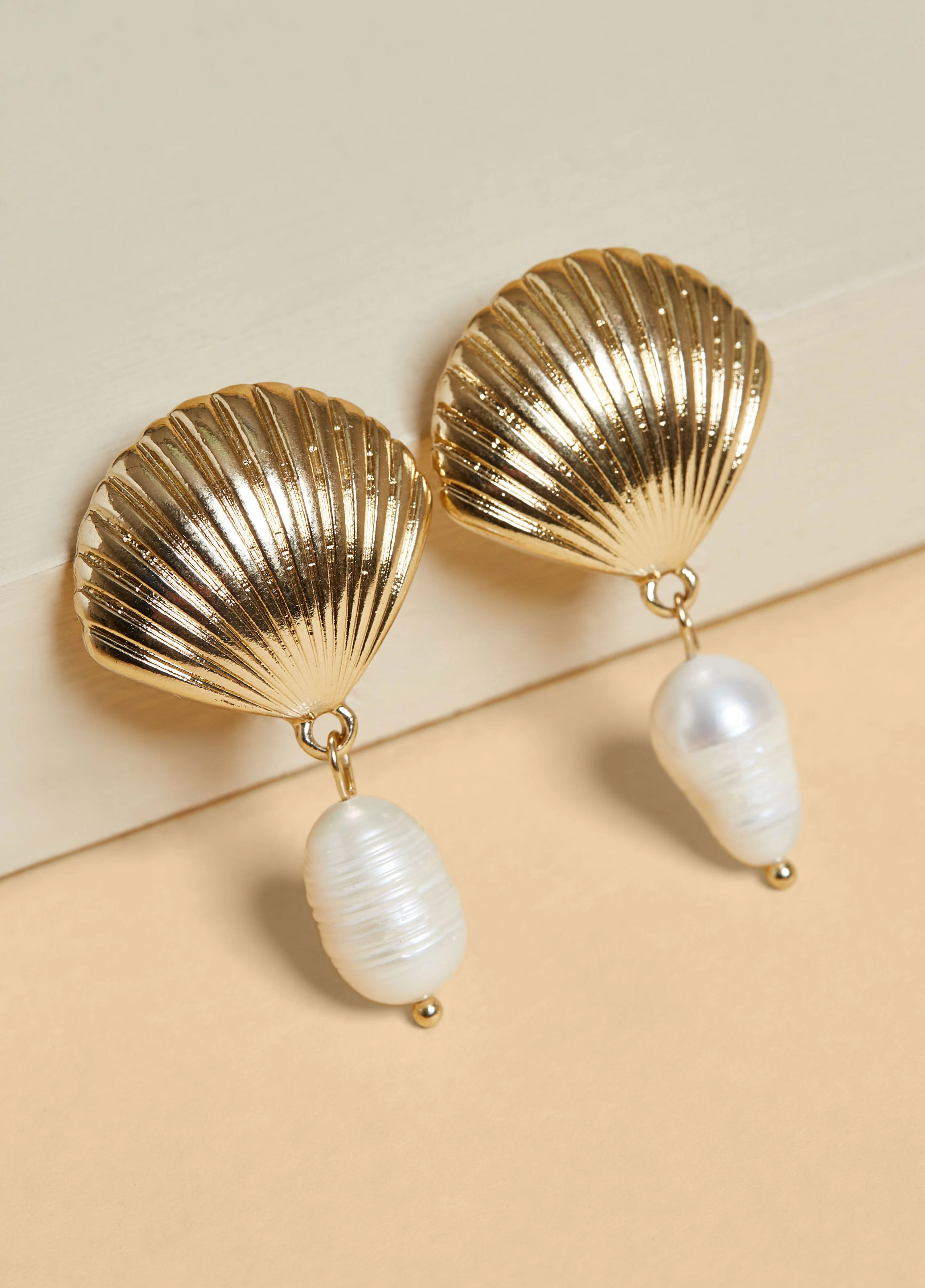 Shell And Faux Pearl Earrings | Ashley Stewart