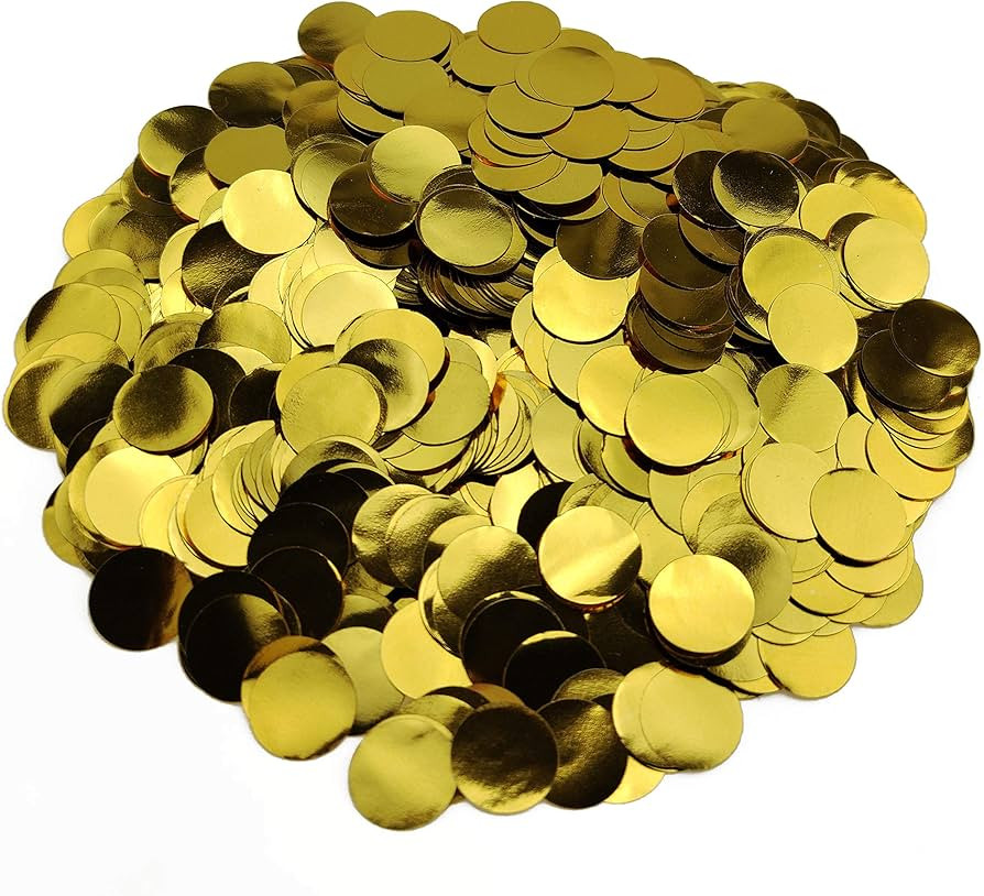 Gold Sparkling Round Dot Confetti 100 Grams Metallic Glitter Foil Circle Confetti for Party Table... | Amazon (US)