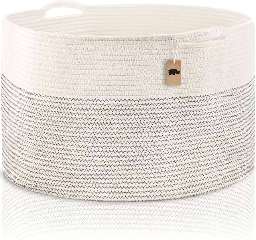 Little Hippo Baskets XXXL Large Cotton Rope Basket 22"x22"x14" Storage Basket, Woven Basket, Larg... | Amazon (US)
