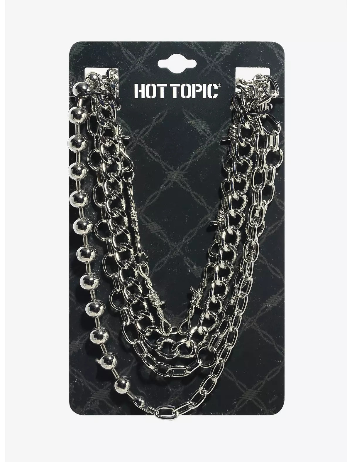 Layered Chain Barbed Wire Necklace | Hot Topic