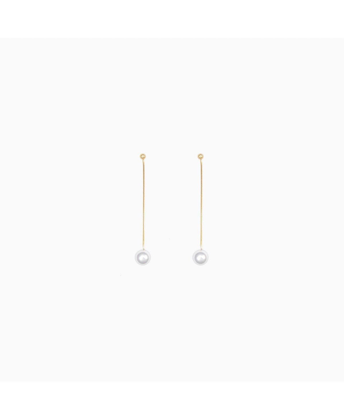 Sterling Silver 18k Gold Plated Dangled Pearl Drop Earrings - Yellow gold | Macy's