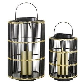 Large Round Metal Lanterns With Handles, Set Of 2 - 9 x 9 x 15Round | Bed Bath & Beyond