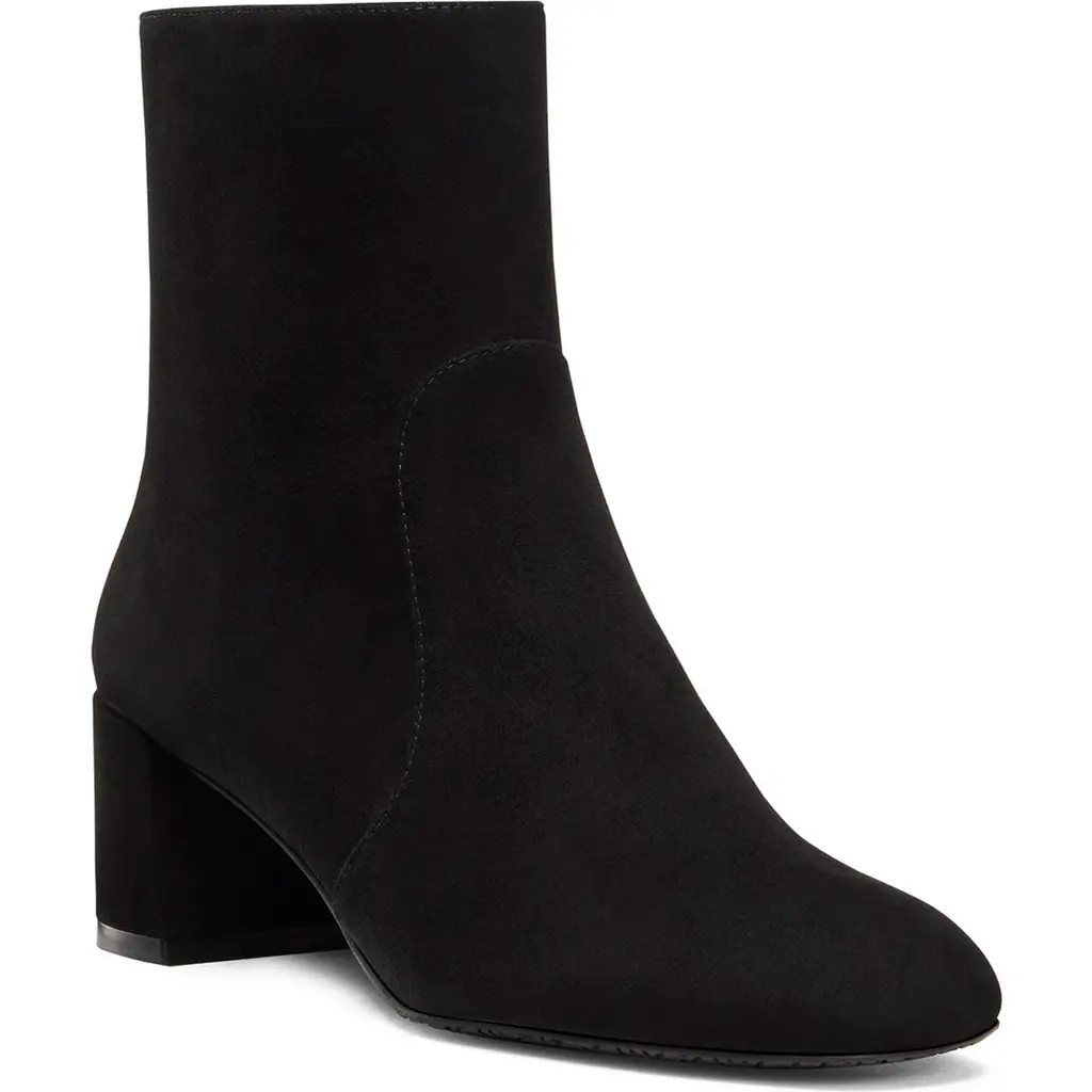 Stuart Weitzman Maeve Zip Bootie in Black Seude at Nordstrom, Size 9 | Nordstrom
