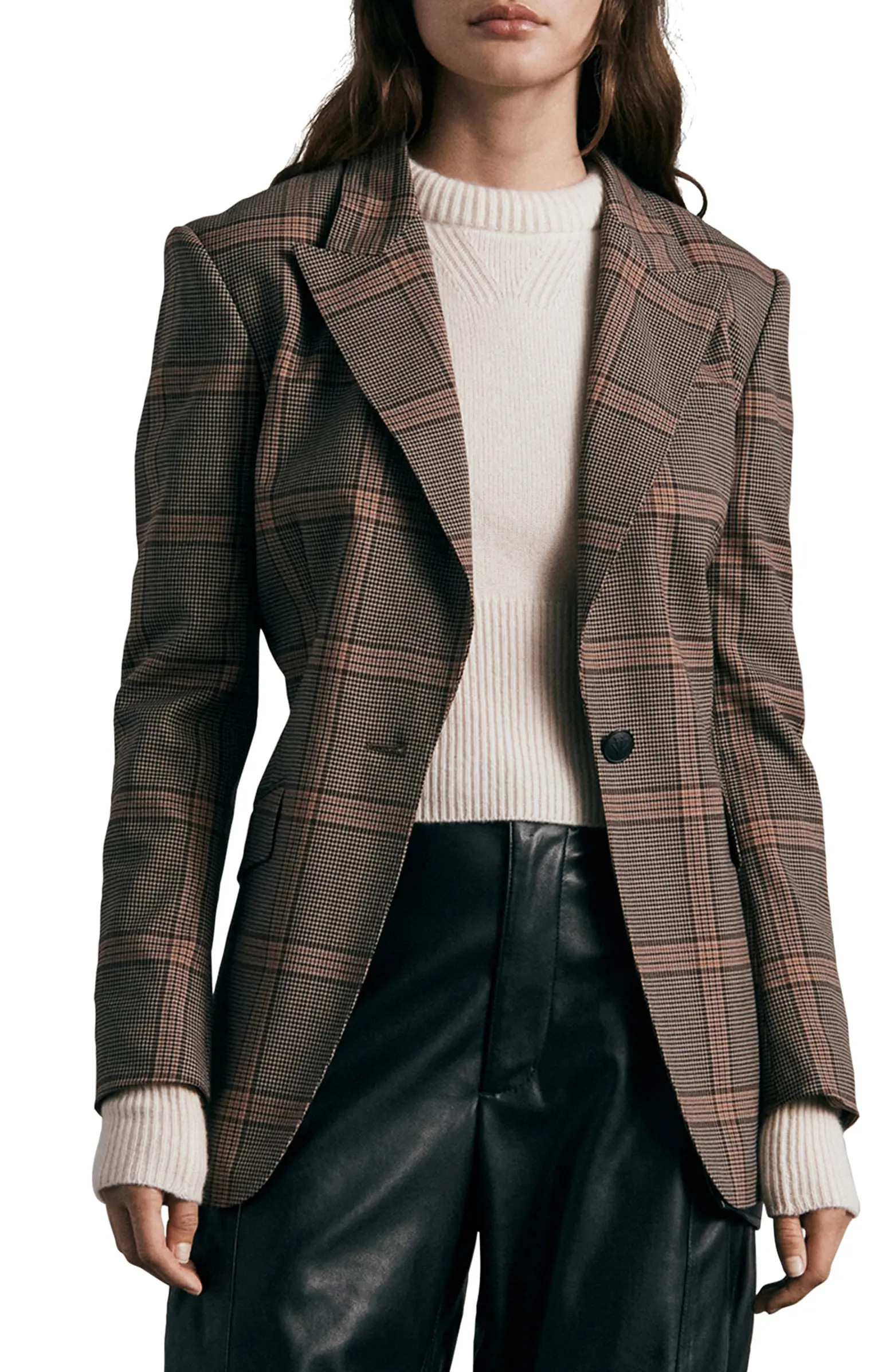 Bianca Plaid Wool Blend Blazer | Nordstrom