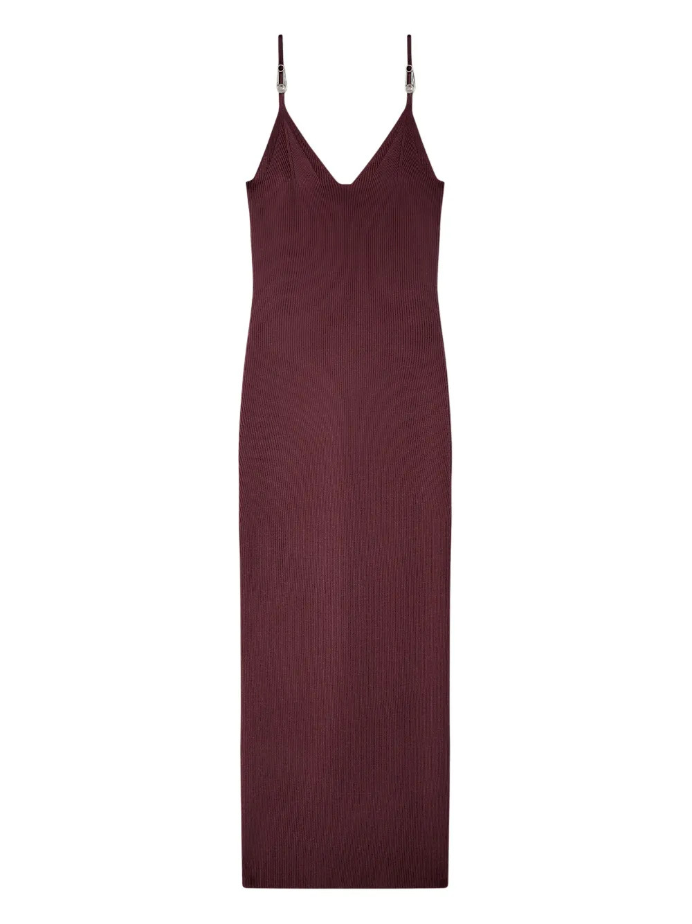 Versace safety-pin ribbed midi dress - Red | Farfetch Global
