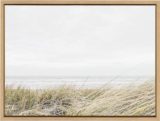 Kate and Laurel Sylvie East Beach Framed Canvas Wall Art by Amy Peterson Art Studio, 18x24 Natura... | Amazon (US)