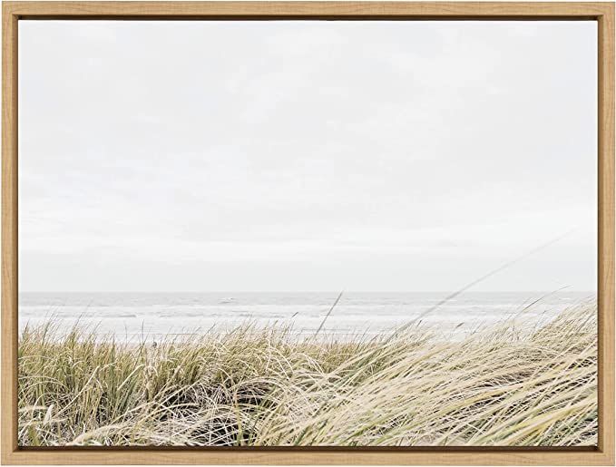 Kate and Laurel Sylvie East Beach Framed Canvas Wall Art by Amy Peterson Art Studio, 18x24 Natura... | Amazon (US)