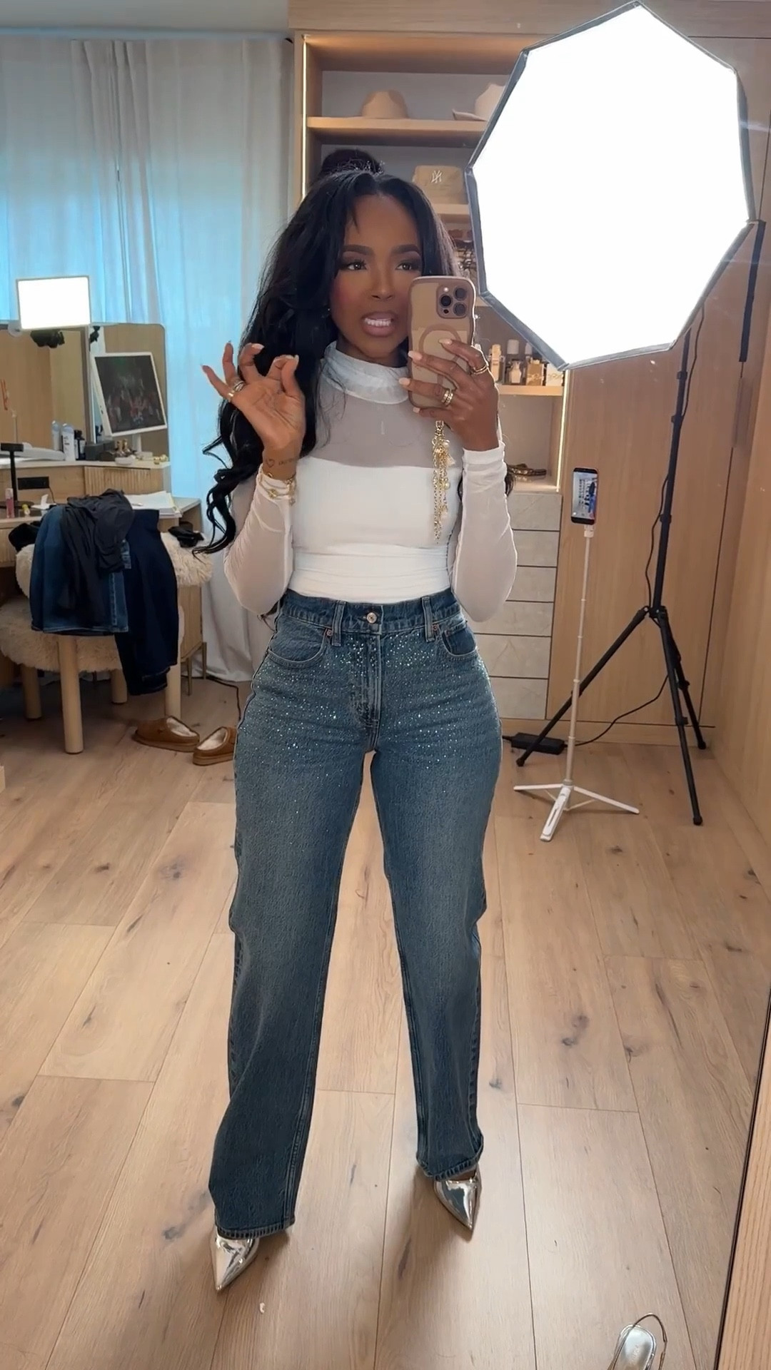 Clean, classic, and effortlessly elevated.
A crisp white top paired with perfectly fitted denim creates that timeless, go-with-everything look that never fails. The sheer detail adds a subtle edge while keeping it polished and wearable from day to night.

Perfect for casual days, brunch, errands, dinner plans, and polished everyday wear.

📏 Sizing:
Top: Small
Jeans: 27 Long
Heels: True to size

📏 Measurements:
5’4” · 138 lbs · 34D · 27” waist · 40” hips

Classic denim outfits, elevated basics, chic everyday style, white top outfit ideas, modern casual looks, timeless wardrobe staples that mix comfort with style.

Follow me on Instagram and YouTube @kirasfashionfinds

#LTKootd #LTKPetite