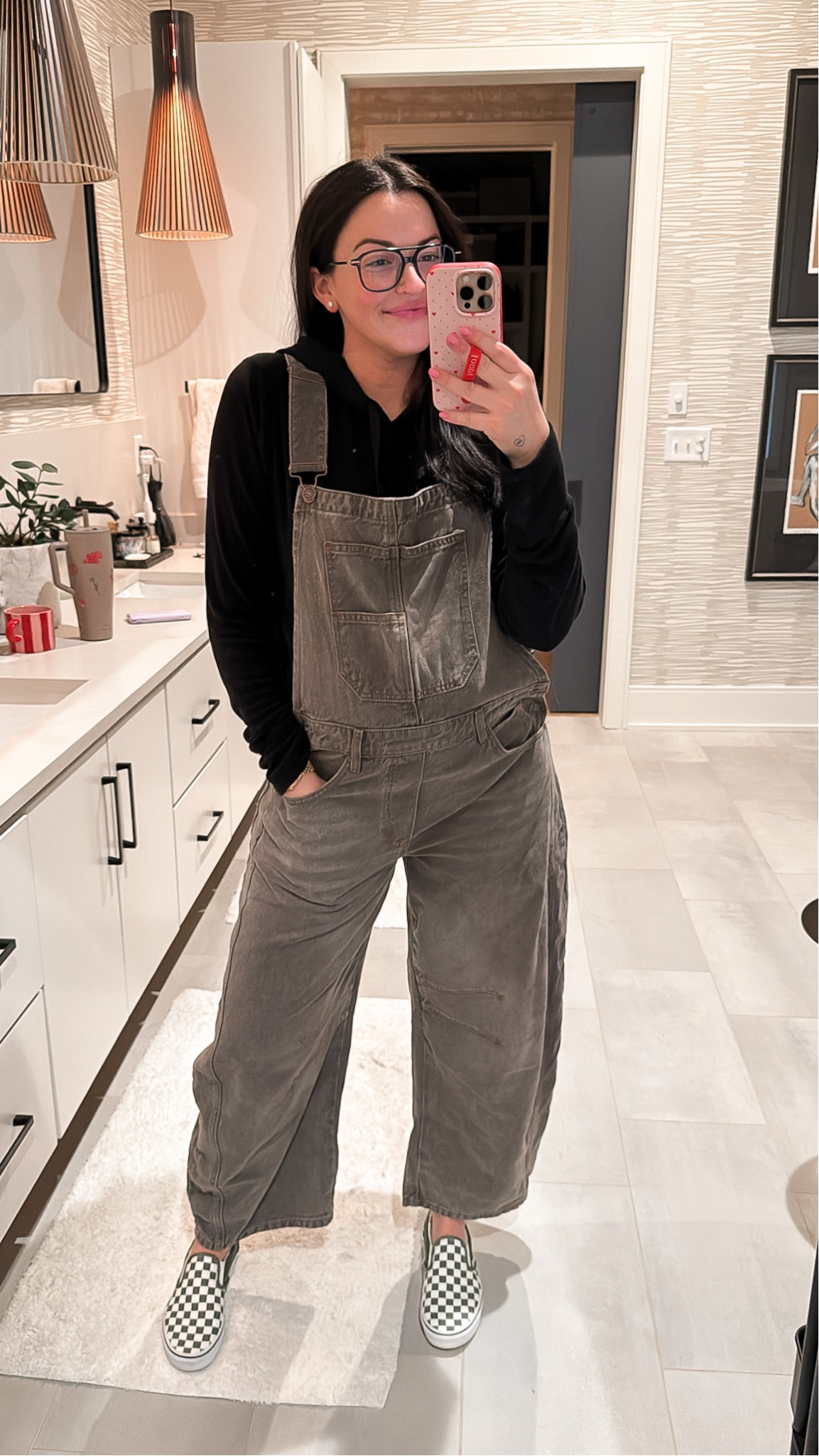 Free People overalls. In Medium, should’ve done Large! Can’t button the sides yet🤪 #postpartum 

#LTKSeasonal #LTKBump #LTKStyleTip