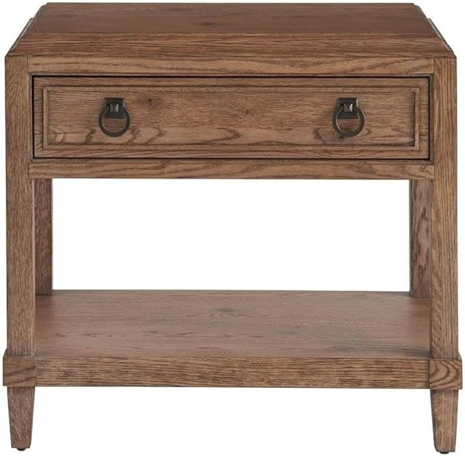 MAKLAINE Contemporary Accent Wood 1-Drawer Nightstand in Brown | Amazon (US)