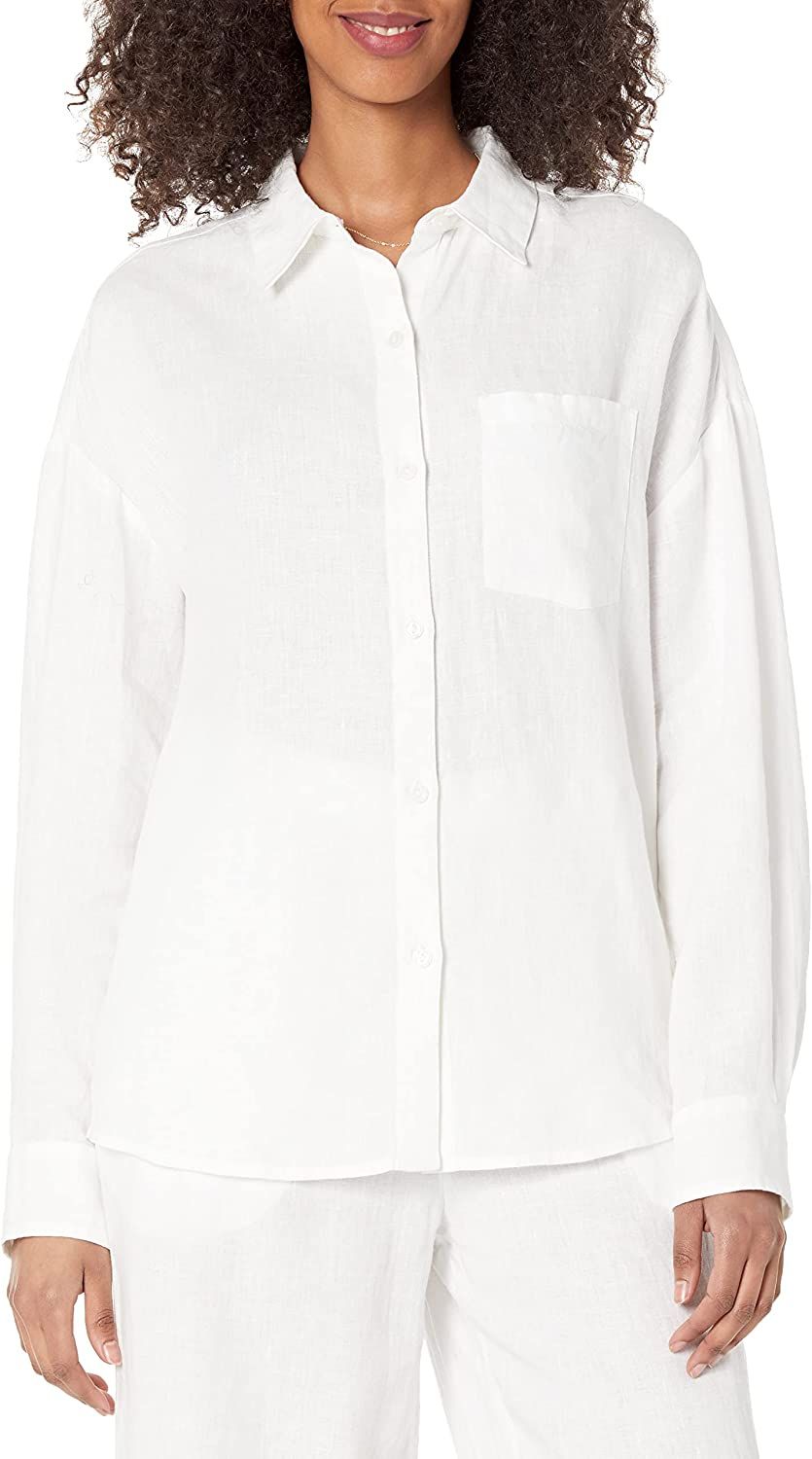 The Drop Women's India Relaxed Linen Loose Fit Shirt | Amazon (US)